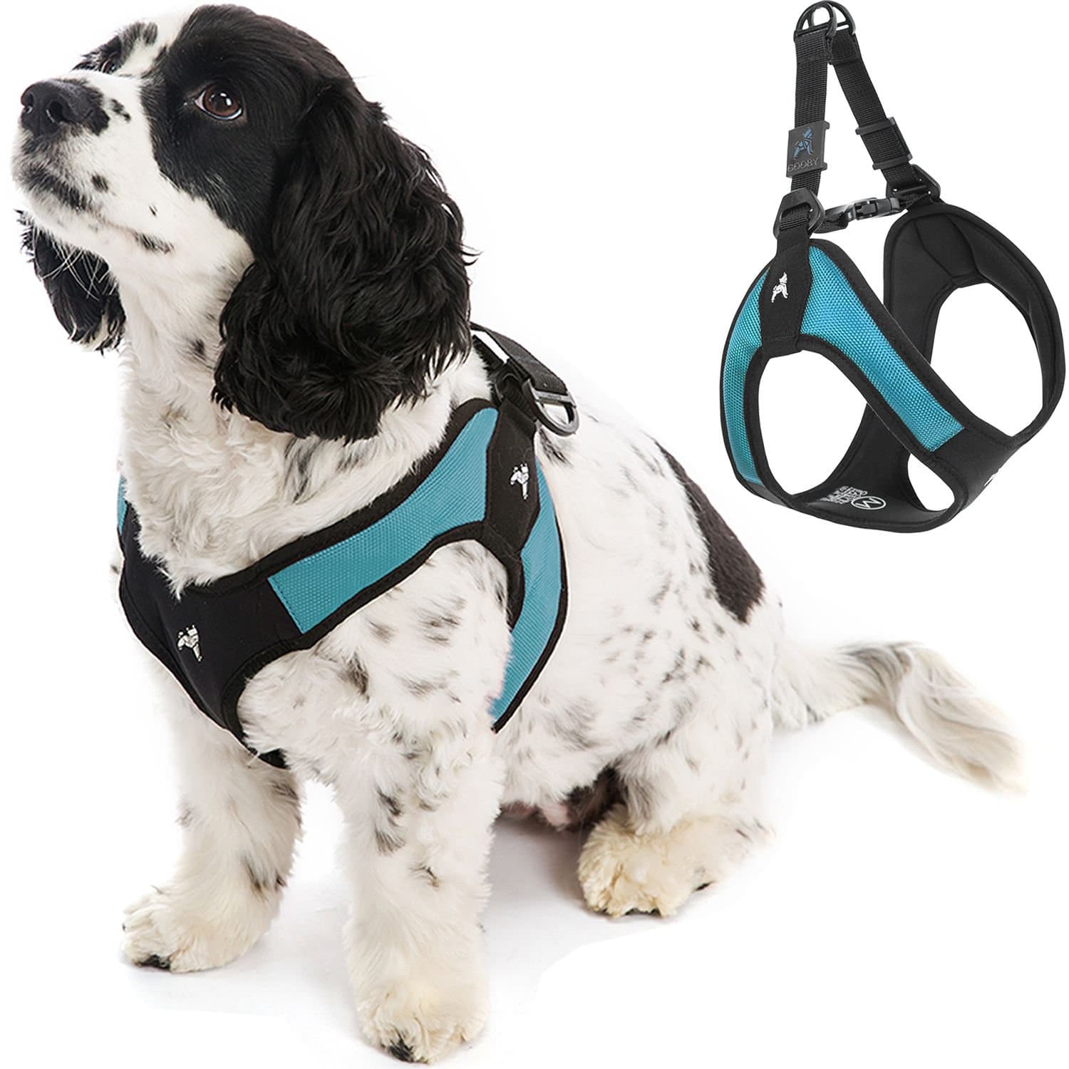 Gooby Escape Free Easy Fit Dog Harness, Turquoise, Small: 16 to 19.25-in chest