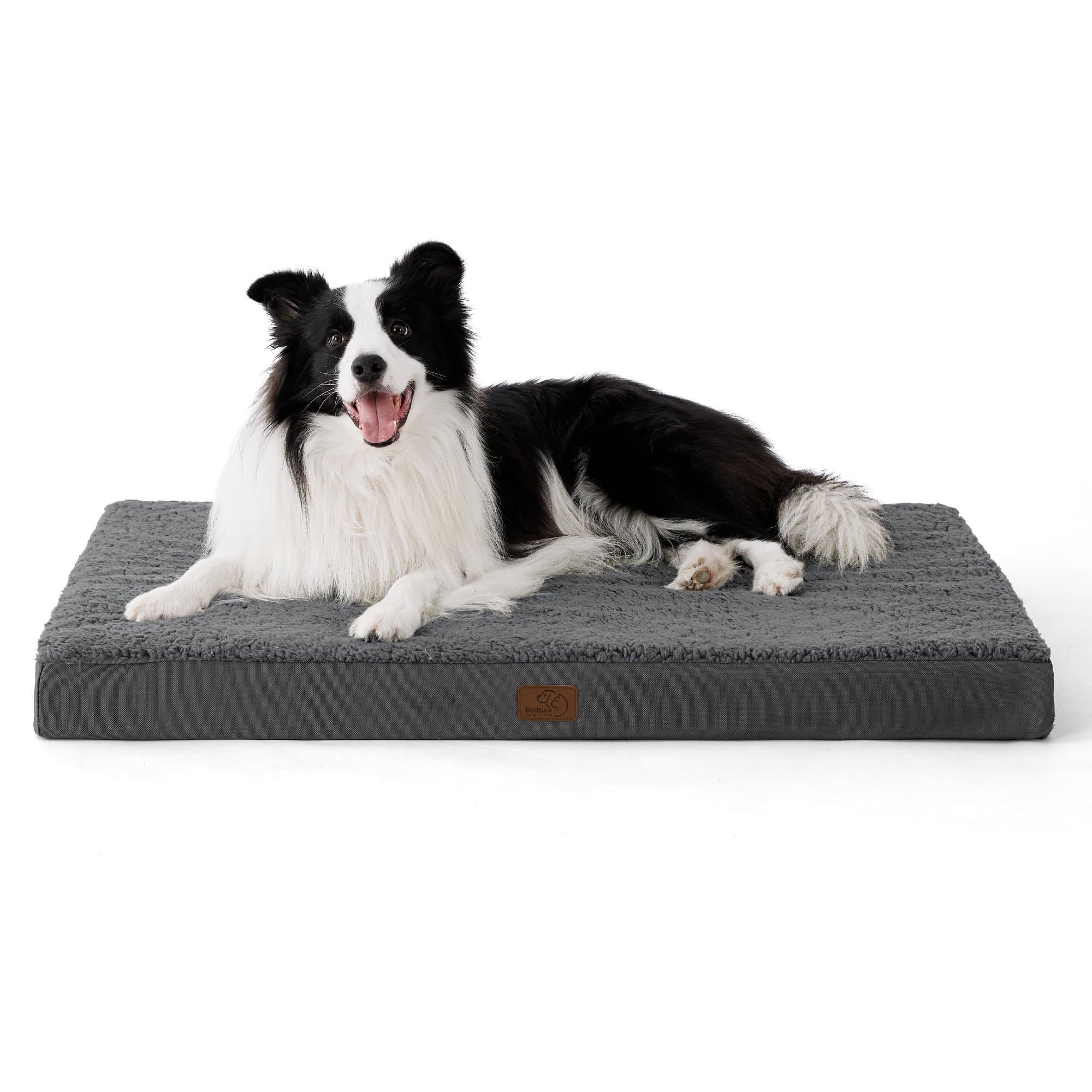 Bedsure Orthopedic Waterproof Dog & Cat Bed, Dark Grey, Large