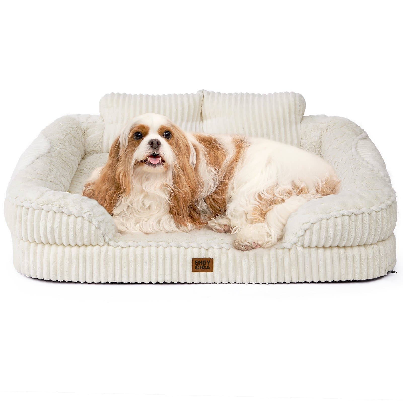 EHEYCIGA Memory Foam Orthopedic Furniture Style Sofa Dog Bed with Removable Cover, 36 x 27-in